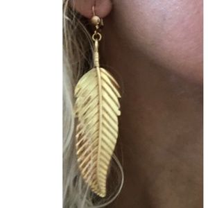 Gold Feather Earrings